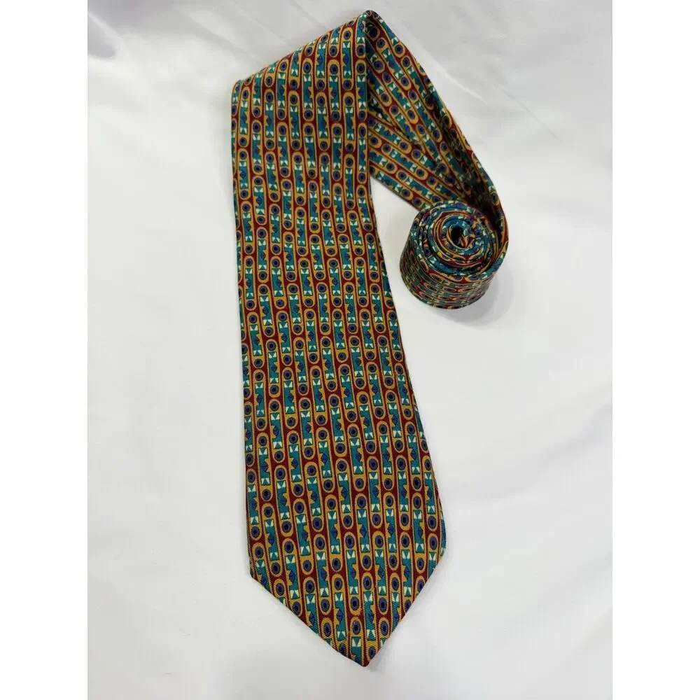 Vintage Structure 100% Silk Tie Geometric Abstract USA 4